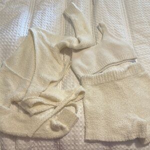 SKIMS Cream Cozy Collection Lounge Set